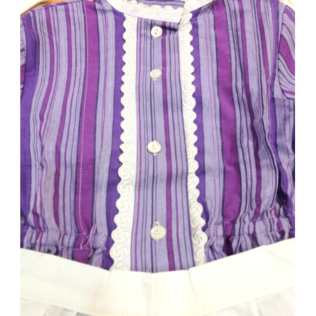 Conjunto Casera Rayas Morada y Lila - Trajes Neska - Baserritarra Niña