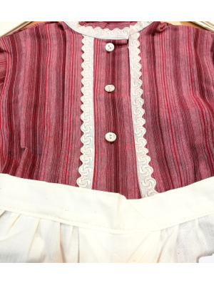 Comprar Conjunto Casera Rayas Finas Granates - Trajes Neska - Baserritarra Niña