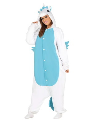 Disfraz de Unicornio Pijama Azul - Disfraces de Animales Adultos