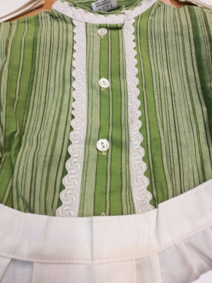 Conjunto Casera Rayas Verde - Trajes Neska - Baserritarra Niña