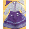 Conjunto Casera Flores y Rayas Morado - Trajes Neska - Baserritarra Niña