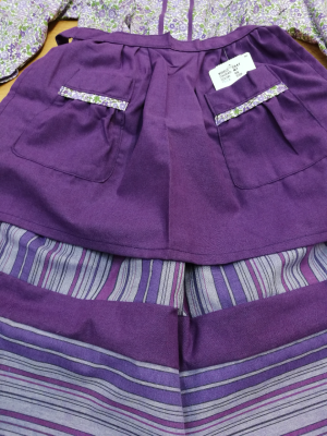 Conjunto Casera Flores y Rayas Morado - Trajes Neska - Baserritarra Niña