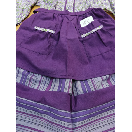 Conjunto Casera Flores y Rayas Morado - Trajes Neska - Baserritarra Niña