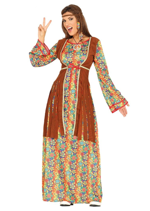 Disfraz de Hippie Flower Largo - Años 60-70 (Hippies)
