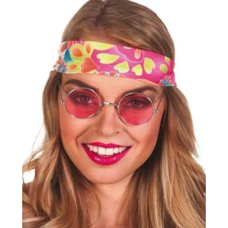 Gafas Hippie Pequeñas Rosas - Complementos años 60-70 (Hippies)