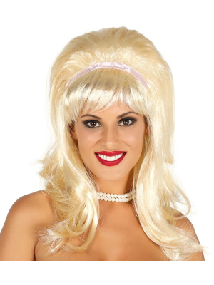 Wig 50's with Pink Ribbon