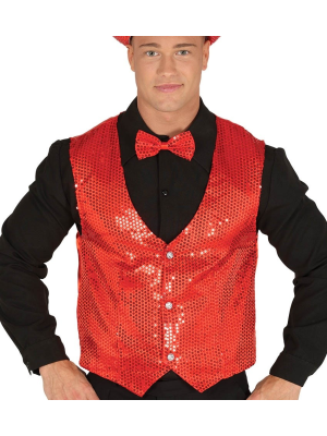 Chaleco Lentejuelas Rojo - Corpiños y Chalecos