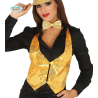 Chaleco Lentejuelas Oro Mujer - Corpiños y Chalecos