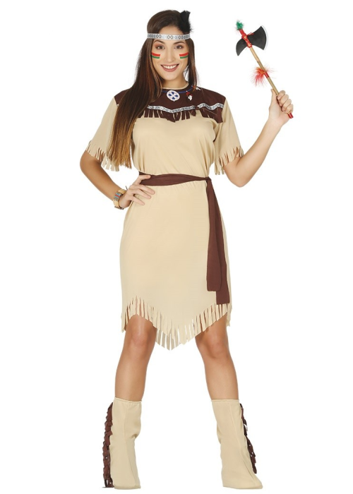 DIsfraz de India Beige - Disfraces de Indios Adultos