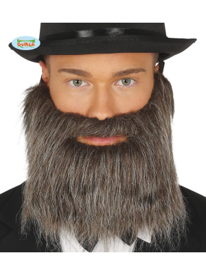 Barba y Bigote Gris con Goma - Barbas y Bigotes