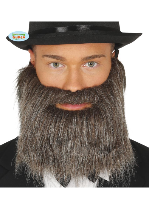 Barba y Bigote Gris con Goma - Barbas y Bigotes