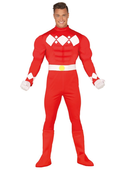 Disfraz de Guerrero Ranger Rojo - Disfraces de Superheroes para Hombre