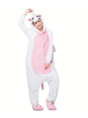Disfraz de Unicornio Pijama Peluche Rosa - Disfraces de Animales Adultos