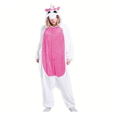 Disfraz de Unicornio Pijama Peluche Fucsia - Disfraces de Animales Adultos
