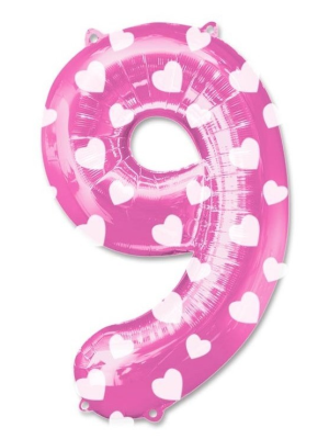 Globo Rosa Numero 9 de Foil - Globos