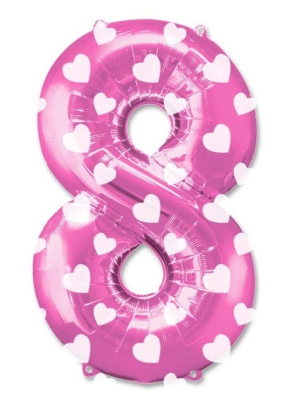 Globo Rosa Numero 8 de Foil - Globos