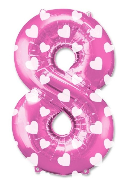 Globo Rosa Numero 8 de Foil - Globos