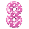 Globo Rosa Numero 8 de Foil - Globos
