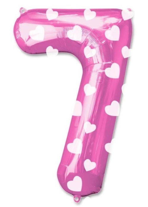 Globo Rosa Numero 7 de Foil - Globos