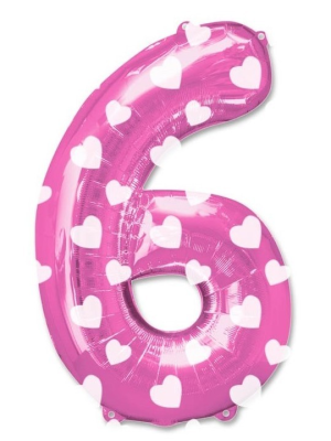 Balão Rosa Numero 6 de Foil