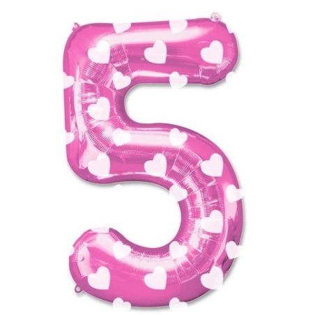 Globo Rosa Numero 5 de Foil - Globos