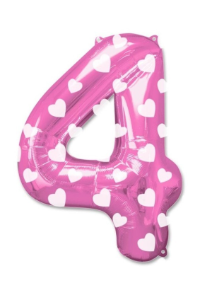 Globo Rosa Numero 4 de Foil - Globos