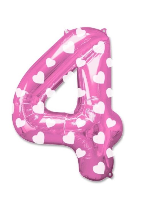 Globo Rosa Numero 4 de Foil - Globos