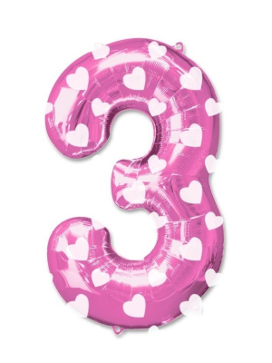 Globo Rosa Numero 3 de Foil - Globos