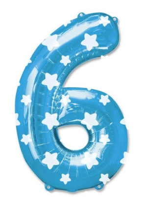 Globo Numero Azul 6 de Foil - Globos