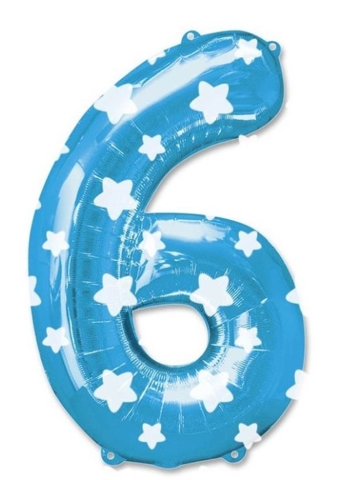 Globo Numero Azul 6 de Foil - Globos