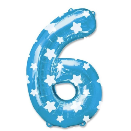 Globo Numero Azul 6 de Foil - Globos