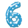 Globo Numero Azul 6 de Foil - Globos