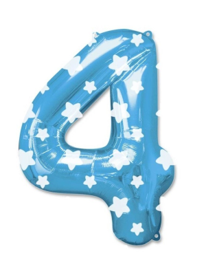 Globo Numero Azul 4 de Foil - Globos