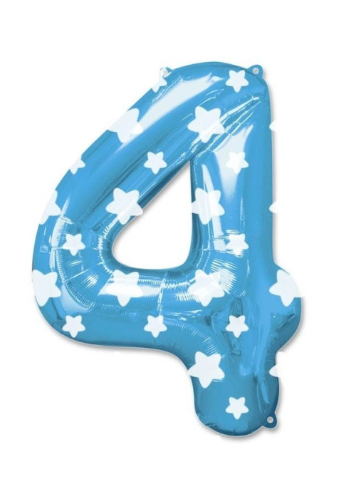 Globo Numero Azul 4 de Foil - Globos
