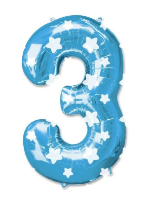 Globo Numero Azul 3 de Foil - Globos