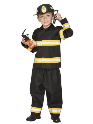 Disfraz de Bombero Negro Infantil - Disfraces de Bomberos