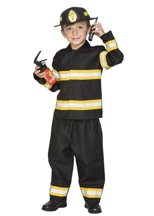 Disfraz de Bombero Negro Infantil - Disfraces de Bomberos