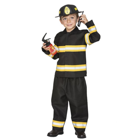 Disfraz de Bombero Negro Infantil - Disfraces de Bomberos