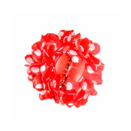 Flor de Pinza Roja y Blanca - Flores y Peinetas de Flamenca
