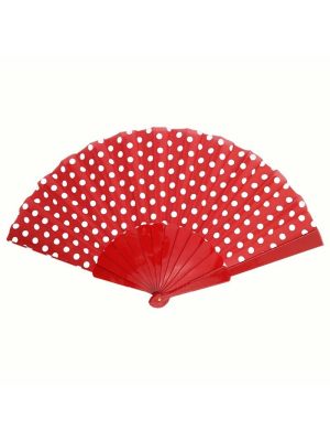 Abanico Rojo y Blanco - Abanicos y Castañuelas Flamencos