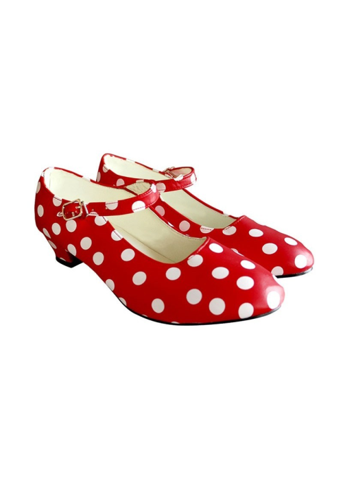 Zapatos Tacon Rojo y Blanco - Zapatos de Andaluza