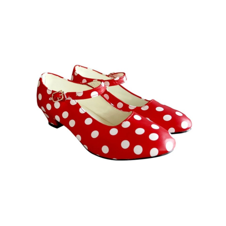 Zapatos Tacon Rojo y Blanco - Zapatos de Andaluza