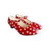 Zapatos Tacon Rojo y Blanco - Zapatos de Andaluza