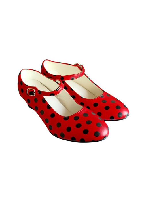 Zapatos Tacon Rojo y Negro - Zapatos de Andaluza