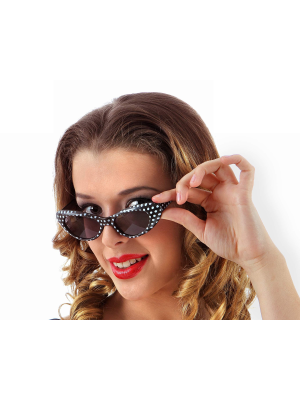 Gafas Lunares Negras y Blancos - Complementos años 50-60 (Grease)