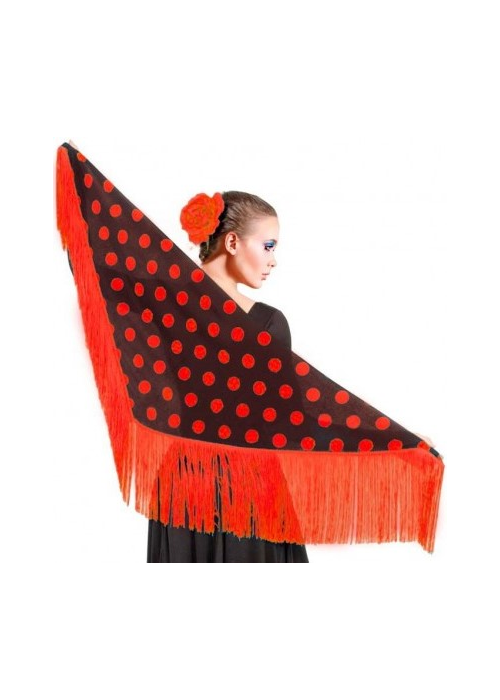 Manton Polka Dot Gorria Eta Beltza