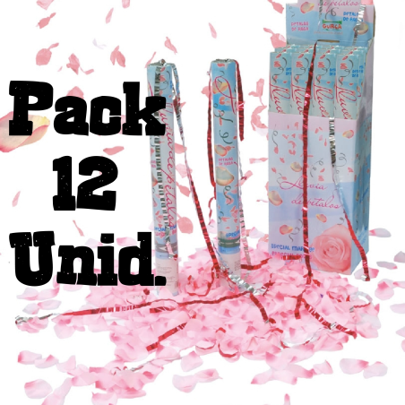 Pack 12 cañones de Petalos Rosas - CELEBRACIONES