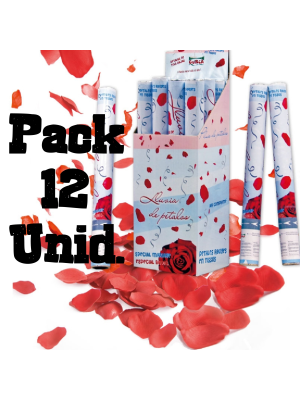 Pack 12 cañones de Petalos Rojos - CELEBRACIONES