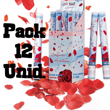 Pack 12 cañones de Petalos Rojos - CELEBRACIONES