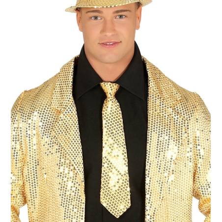 Corbata Lentejuelas Oro - Corbatas y Pajaritas